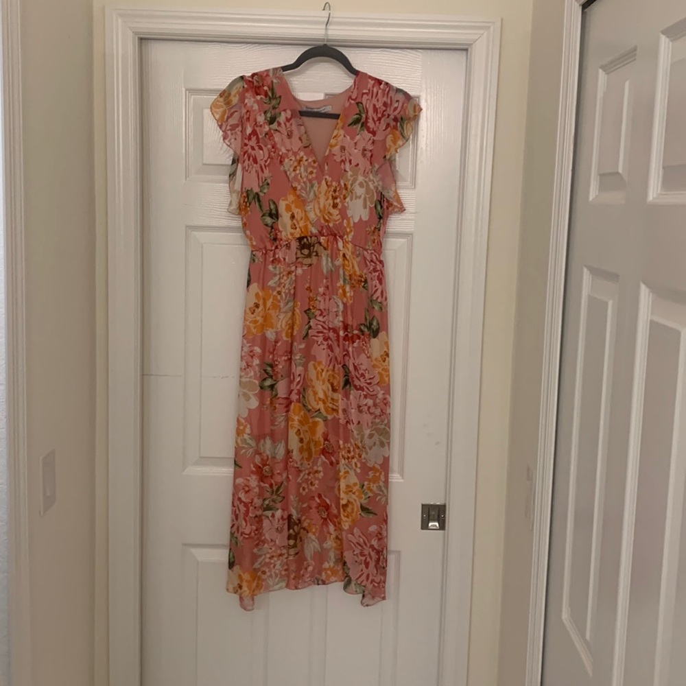 Pink floral summer/garden/wedding dress